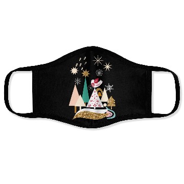 Discover Christmas Winter Scandinavian Trees Snow Face Masks