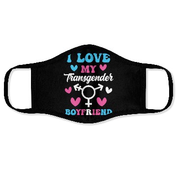 Discover I Love My Transgender Boyfriend Funny Trans Pride Face Masks