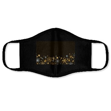 Discover Elegant Snowflakes Black Gold Silver Face Masks