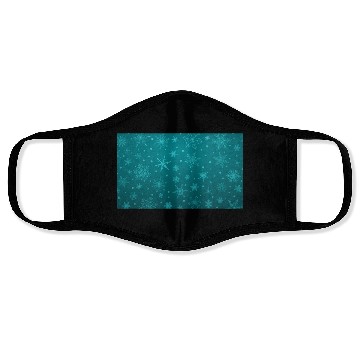 Discover Teal Snowflakes Christmas Pattern Face Masks