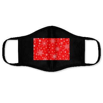 Discover Snowflakes Pattern Red White Face Masks