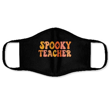 Discover Retro Spooky Teacher Rainbow Words Face Masks