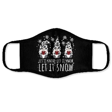 Discover LET IT SNOW Winter Gnome Leopard Buffalo Plaid Face Masks