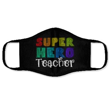 Discover Multicolor Retro Teacher Superhero Face Masks