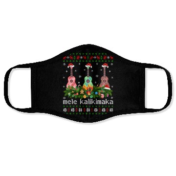 Discover Mele Kalikimaka Ukulele Guitar Gift Ugly Ukulele Face Masks