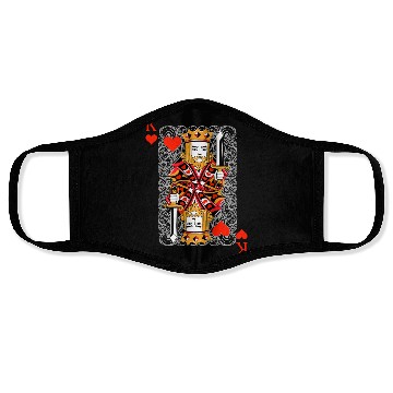 Discover King of Hearts Blackjack Cards Poker 21 K Couple M Face Masks