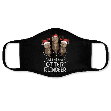 Discover Otter Reindeer Deer Christmas Xmas Gift Present Face Masks