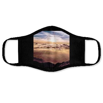 Discover dark blue ocean waves storm fantasy Face Masks