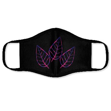 Discover leaf icon nature purple three leaves Face Masks