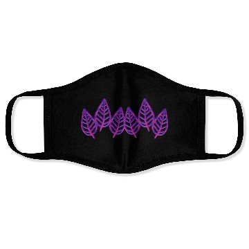 Discover Leaves pattern leaf icon nature purple Face Masks
