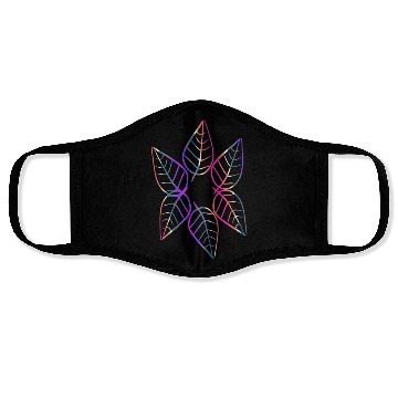 Discover leaf icon nature purple pattern leaves circle Face Masks