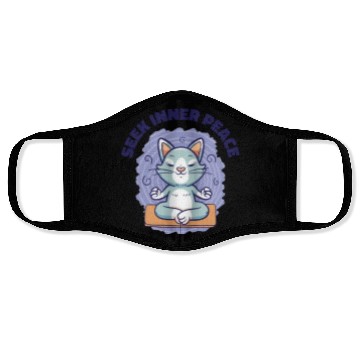 Discover Serenity Cat Yoga Cat Owner Meditation Yoga Fan Face Masks