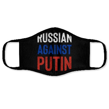 Discover Russian against Putin russia flag grunge Face Masks