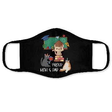 Discover Cat School Student, Proud Mom & Dad Face Masks