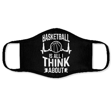 Discover My heart beats for basketball Face Masks