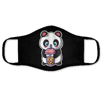 Discover Panda Bear Boba Milk Tea Funny Bubble Tea Lovers Face Masks