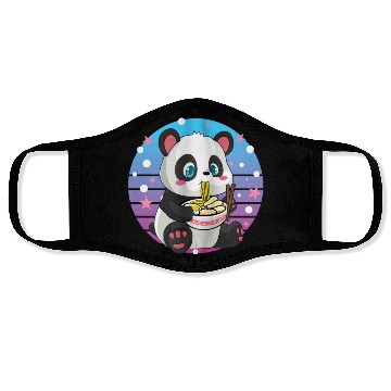 Discover Cute Panda Eating Ramen Face Masks
