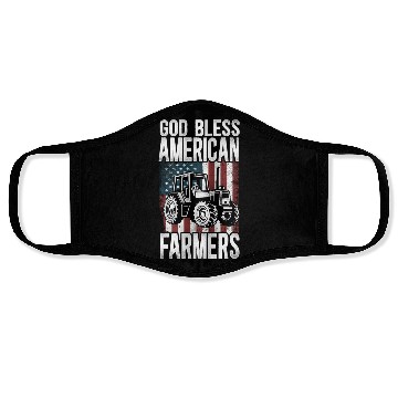 Discover Farming Farmer Us American Flag Face Masks