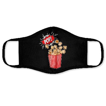 Discover Retro Movie Popcorn Lover Face Masks