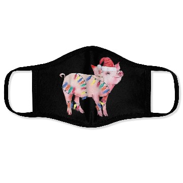 Discover Santa Pig Christmas Lights Pig Lover Christmas Face Masks