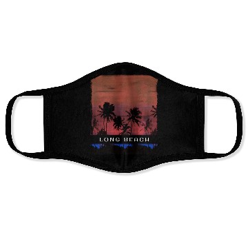 Discover Long Beach California Vacation Souvenir Palm Tree Face Masks