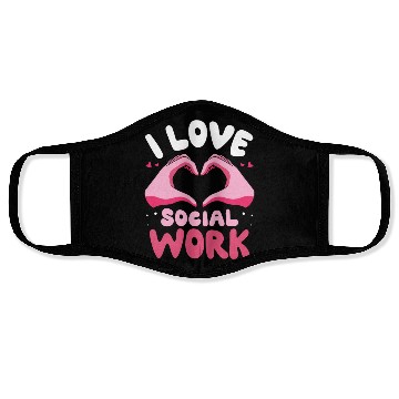 Discover I Love Social Work Job Worker Graduation Face Masks