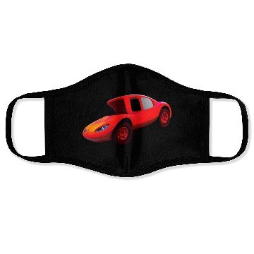 Discover Funny cartoon car 3d . Face Masks