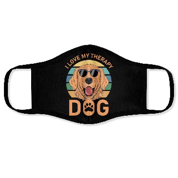 Discover I love my Therapy Dog Face Masks