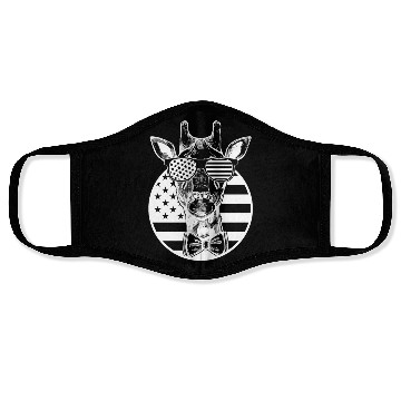 Discover Funny Giraffe American Flag Giraffe US Flag Face Masks