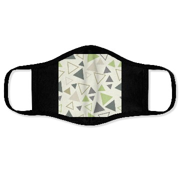 Discover pattern design triangle seamless green Face Masks