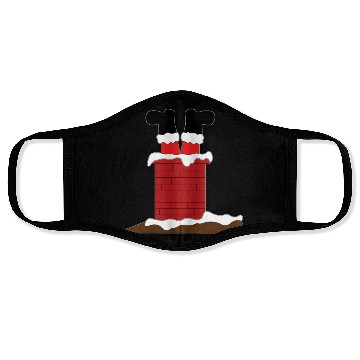 Discover Funny Santa Claus Stuck in chimney Face Masks