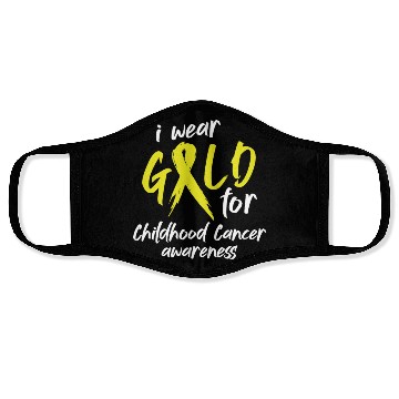 Discover I Wear Gold For Childhood Cancer Awareness Face Masks