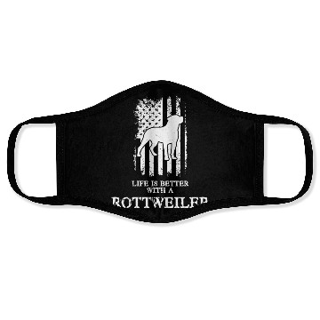 Discover LIFE IS BETTER WITH A ROTTWEILER - AMERICAN FLAG Face Masks