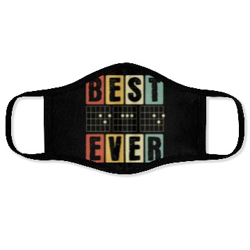 Discover Best Dad Ever - Funny Daddy Guitar Player Musician Face Masks