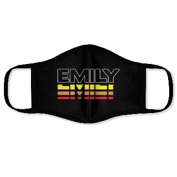 Discover Emily First Name Funny Vintage Sunset Emily Face Masks