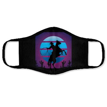 Discover Synthwave Cowboy Rancher Gift Face Masks