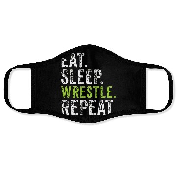Discover Eat Sleep Wrestle Repeat Sport Wrestler Player Tea Face Masks