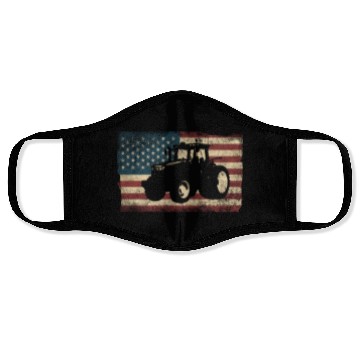 Discover Farming Farmer American Flag Us Face Masks