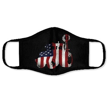 Discover Farming Farmer American Flag Us Face Masks