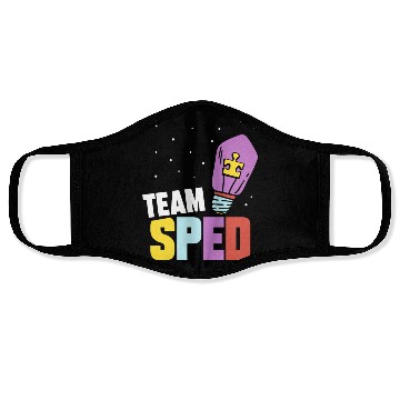 Discover Team Sped Special Education Teacher Awareness Face Masks