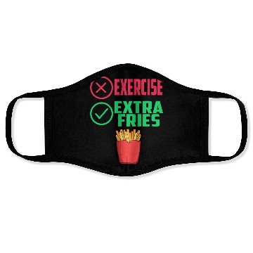 Discover Exercise Extra Fries Chips Workout Gym Face Masks
