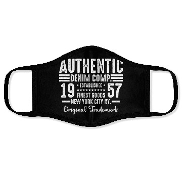 Discover New York City Born In 1957 Vintage Birthday Face Masks