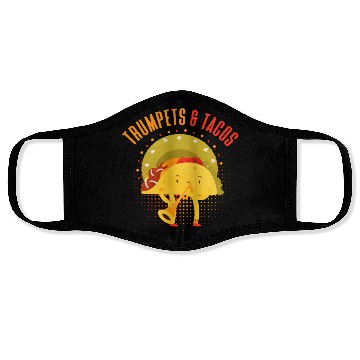 Discover Funny Trumpet Player Taco Lover Face Masks