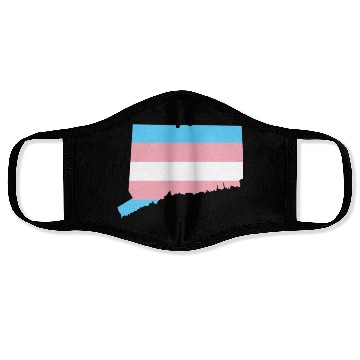 Discover Trans Flag Connecticut LGBT Pride Support Face Masks