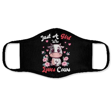 Discover Just A Girl Who Loves Cows Farm Lady Farming Face Masks