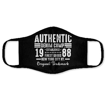 Discover New York City Born In 1988 Vintage Birthday Face Masks