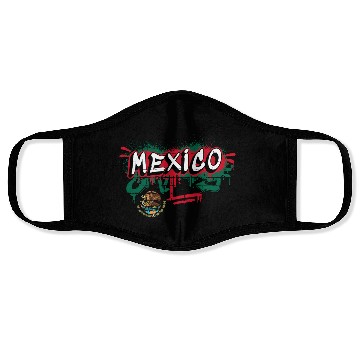 Discover Mexico flag graffiti design Face Masks