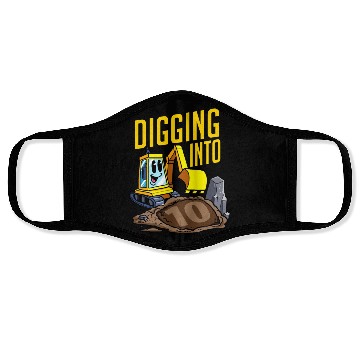 Discover Excavator Driver Digging Into 10 Birthday Face Masks