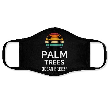 Discover Palm trees ocean breeze Face Masks