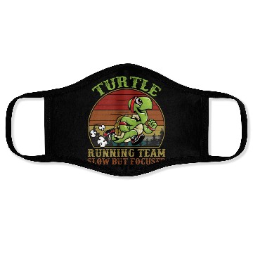 Discover Turtle Running Team Slow But Focused Funny Vintage Face Masks